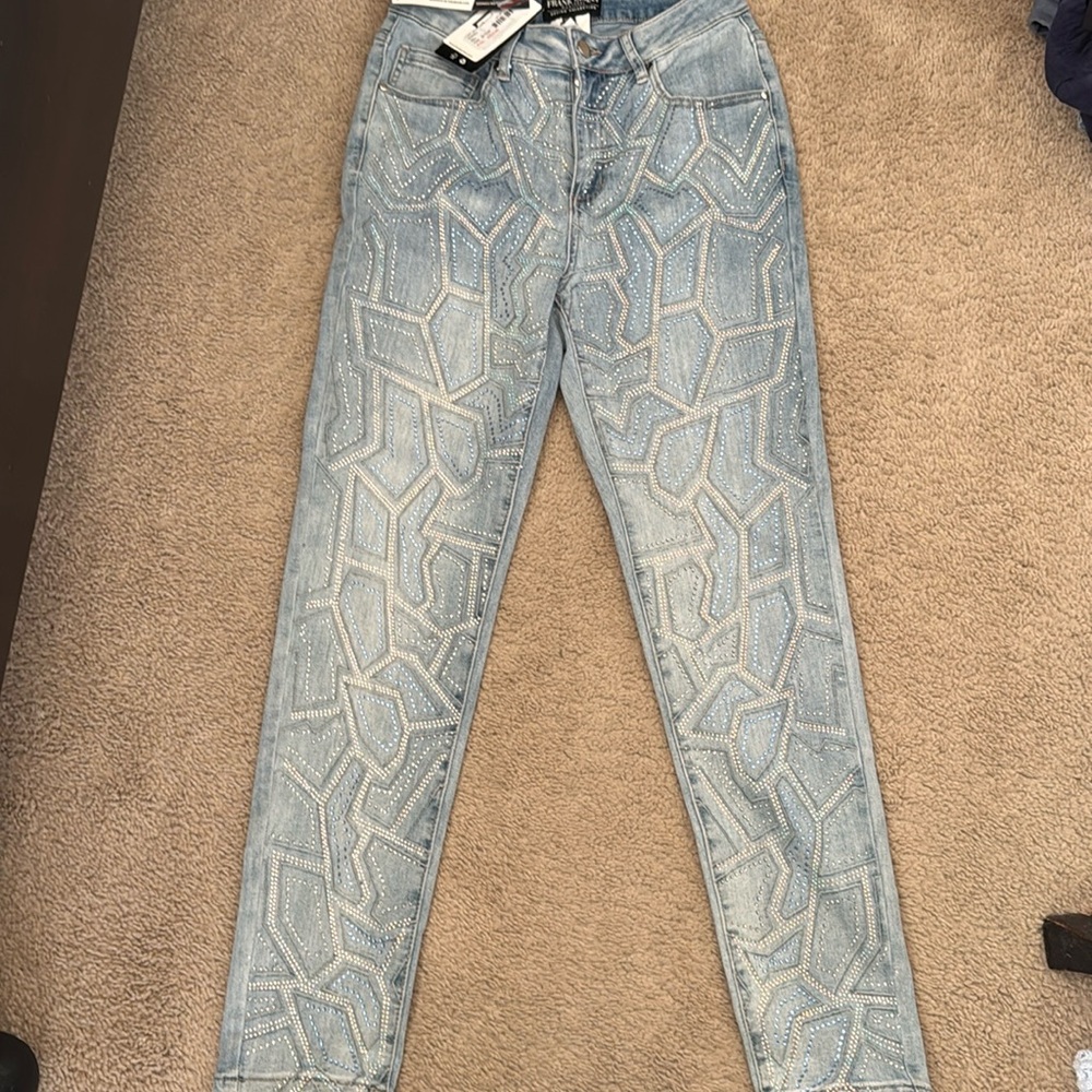 FRANK LYMAN EMBELLISHED JEANS SZ S NWT